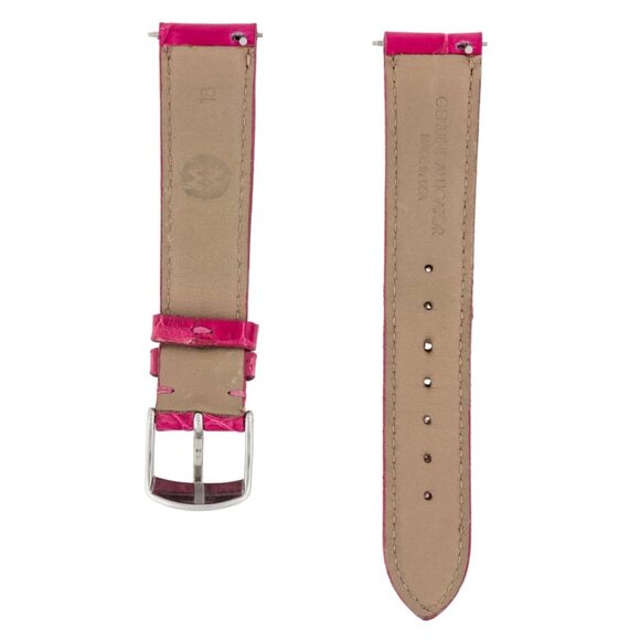 MICHELE 18mm Bright Pink Genuine Alligator Watch Strap - Picture 4 of 10